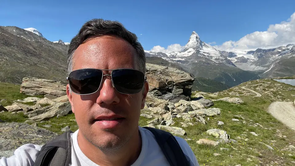Fábio Grando nos Alpes suíços